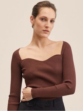 Mango Bra-Effect Knitted Sweater NWT